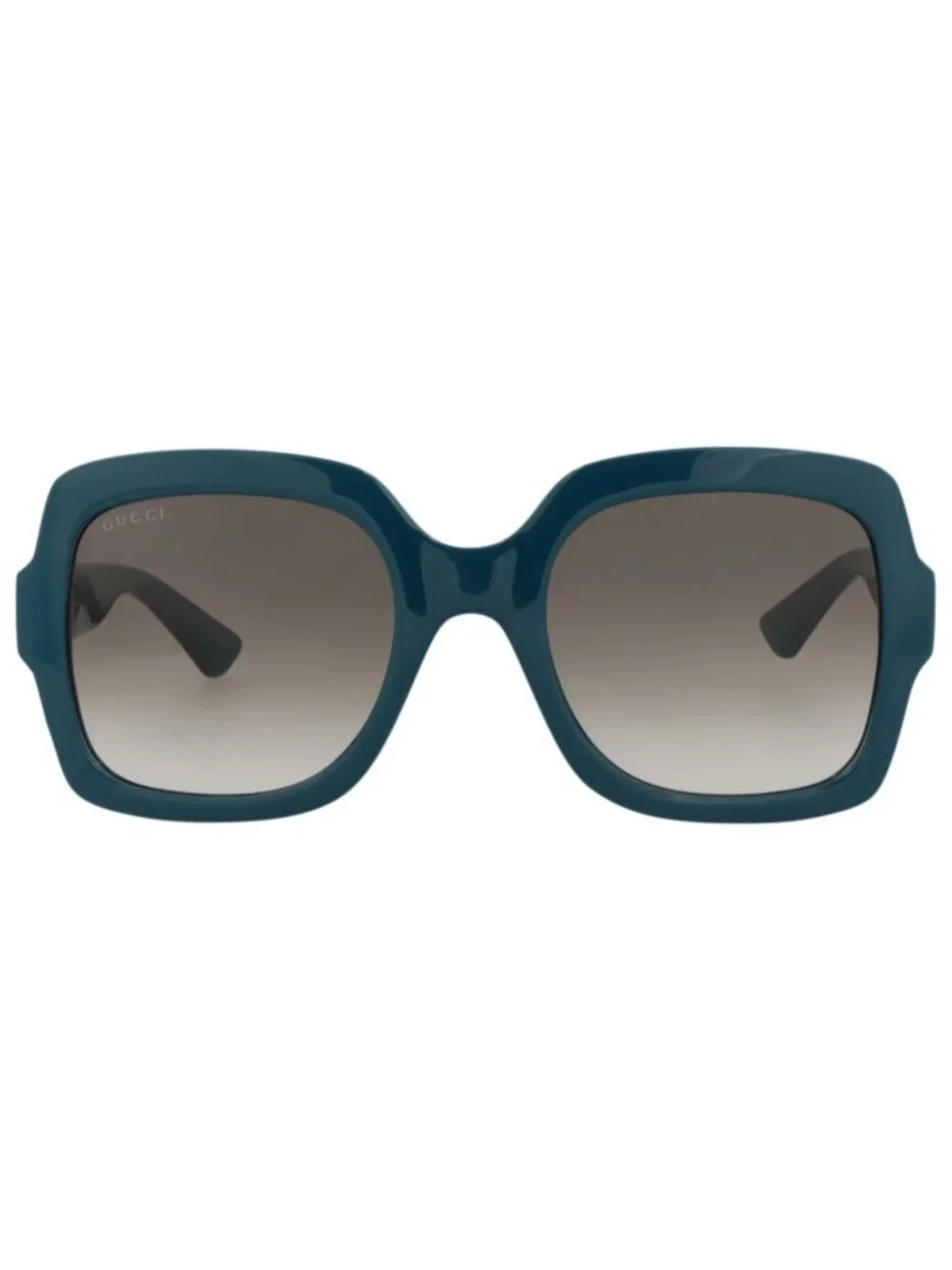 New Gucci Women's Sunglasses Square Rectangle Injection Frame Blue Blue Brown